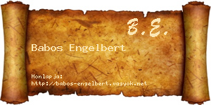 Babos Engelbert névjegykártya